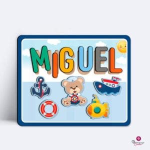Jogo Tabuleiro Educativo Encaixe Personalizado Ursinho Marinheiro