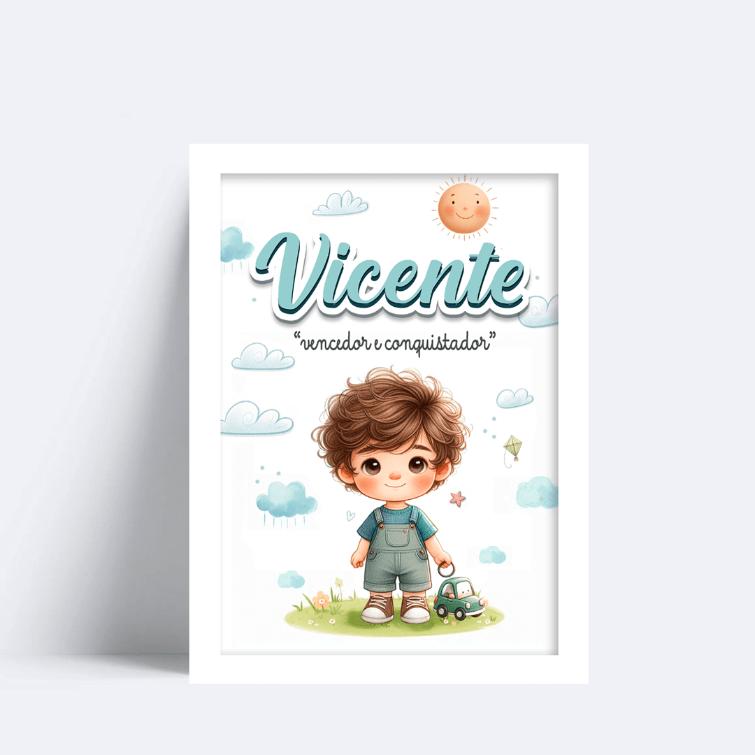 Quadro Com Nome Vicente