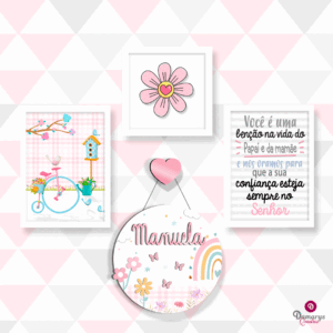 Quadro Infantil Kit Jardim das Flores