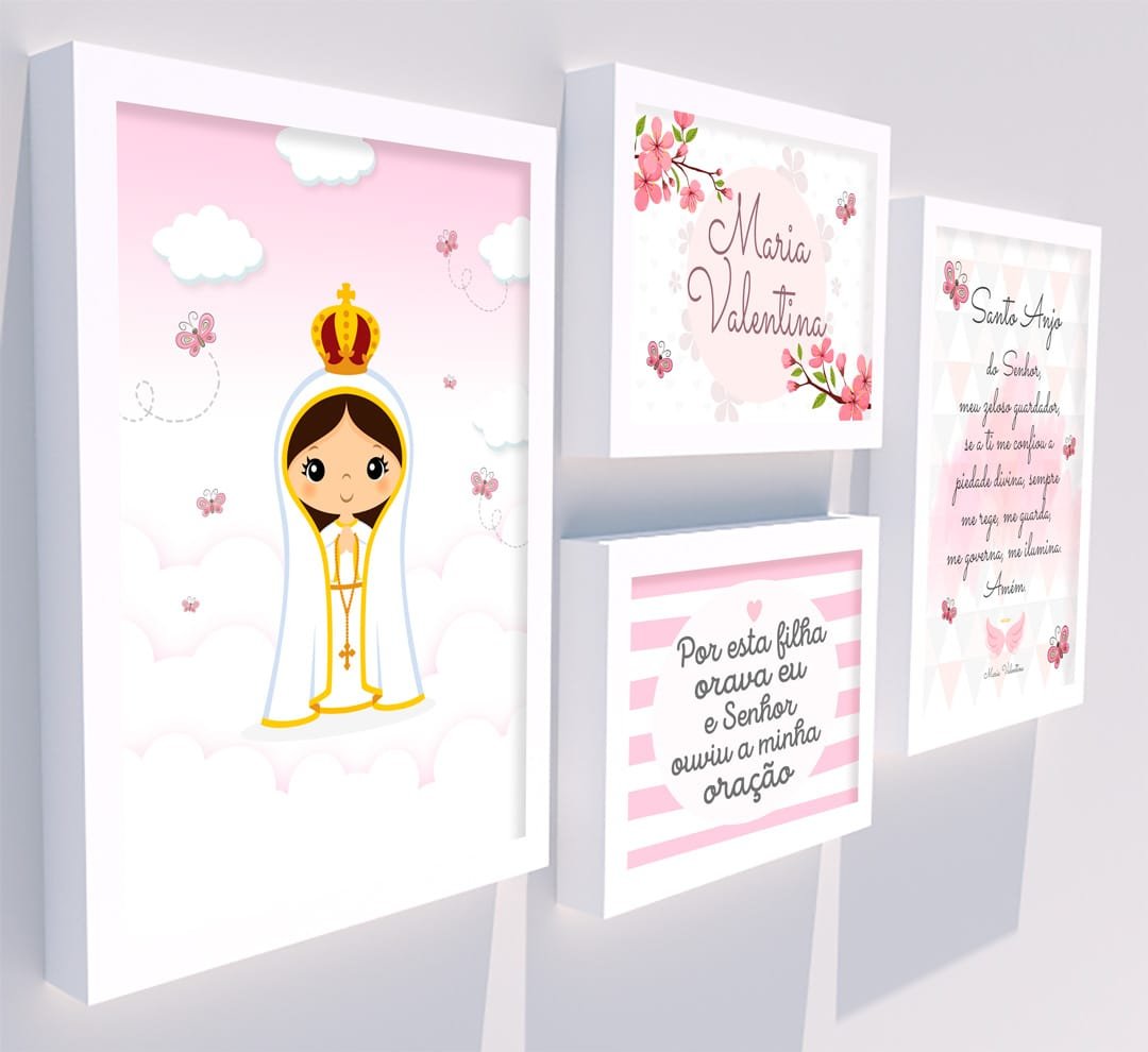 Quadro Infantil Kit Nossa Senhora