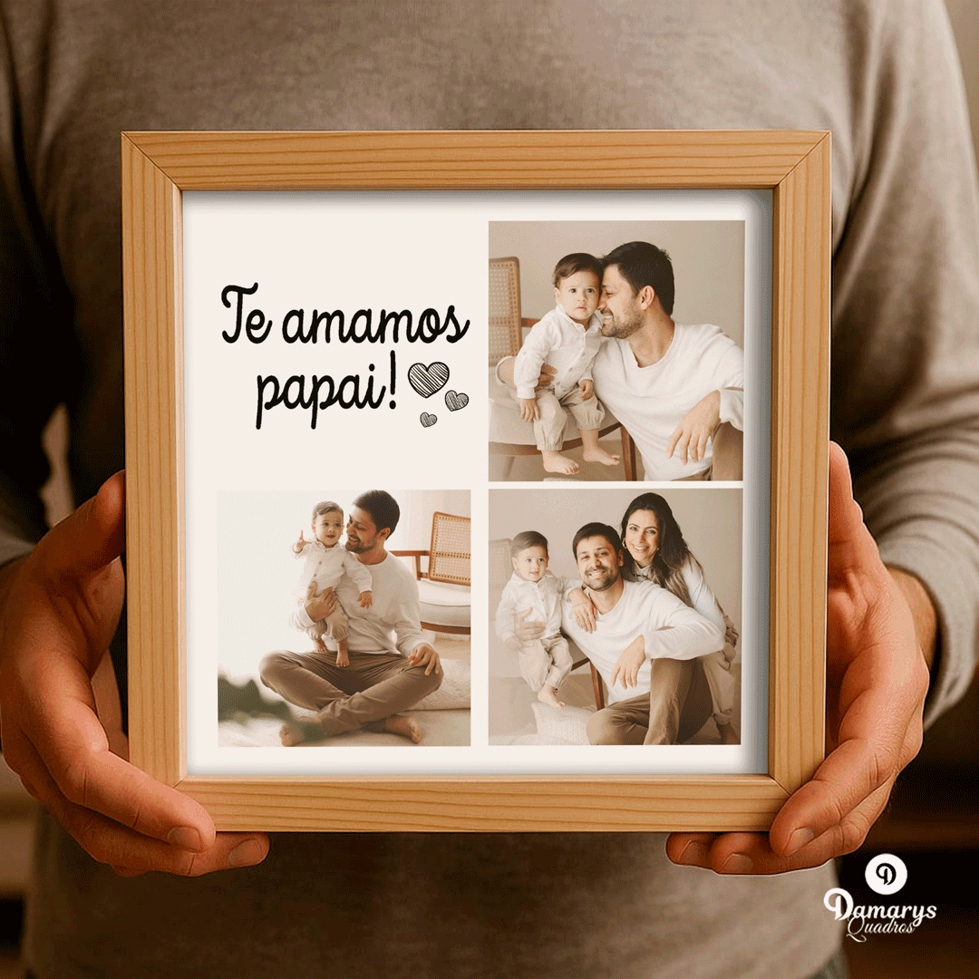 Quadro Dia Dos Pais - Momentos em Três Fotos